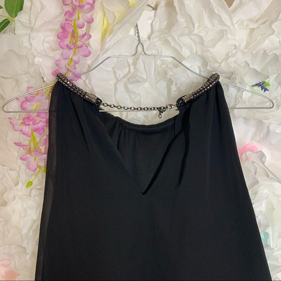 Embellished Neck Chiffon Ruffle Dress - Picture 5 of 12